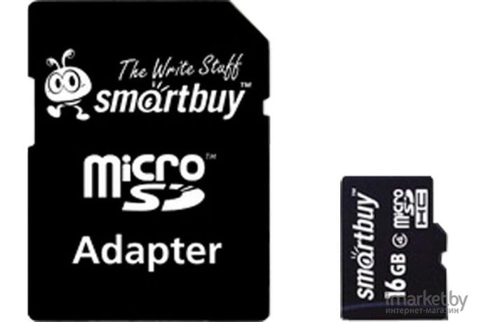 Карта памяти Smart Buy microSDHC (Class 10) 16 Гб + SD адаптер (SB16GBSDCL10-01)