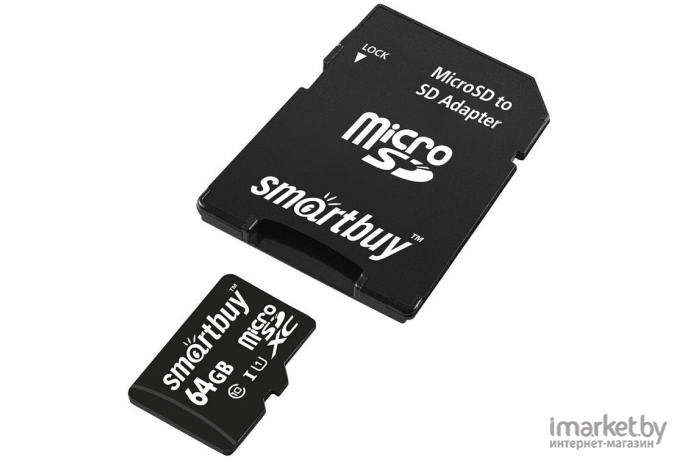 Карта памяти Smart Buy microSDXC (Class 10) 64GB + SD-адаптер (SB64GBSDCL10-01)