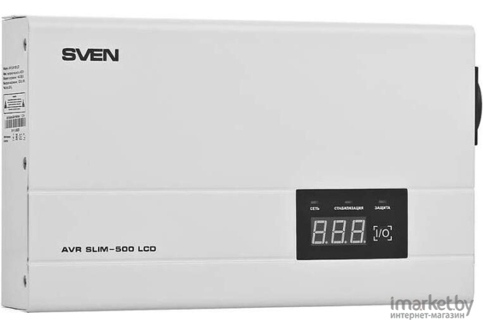 Стабилизатор напряжения SVEN AVR SLIM-500 LCD