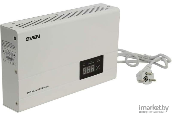 Стабилизатор напряжения SVEN AVR SLIM-500 LCD
