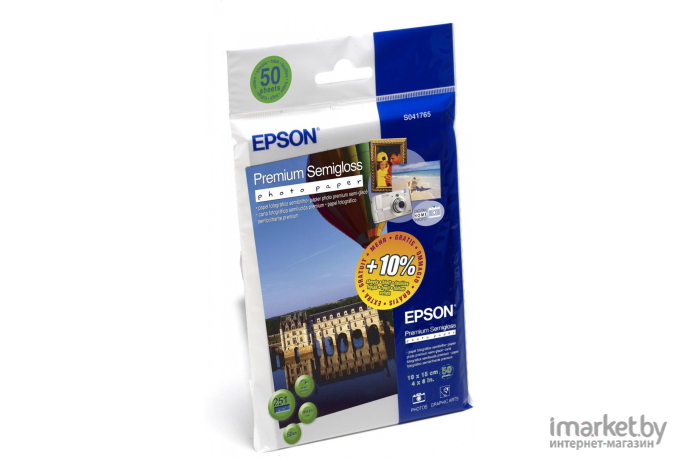 Фотобумага Epson Premium Semigloss Photo Paper 10х15 50 листов (C13S041765)