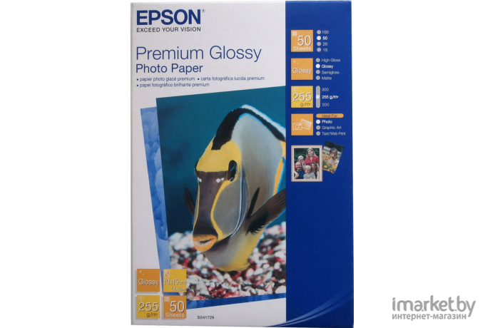 Фотобумага Epson Premium Glossy Photo Paper 10x15 50 листов (C13S041729)