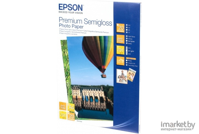 Фотобумага Epson Premium Semigloss Photo Paper A4 20 листов (C13S041332)