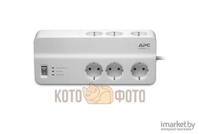 Сетевой фильтр APC Essential SurgeArrest 6 розеток, белый (PM6-RS)