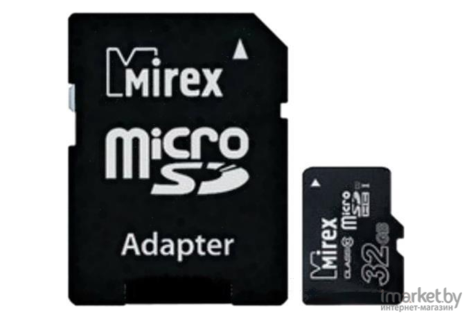 Карта памяти Mirex microSDHC UHS-I (Class 10) 32GB + адаптер [13613-ADSUHS32]