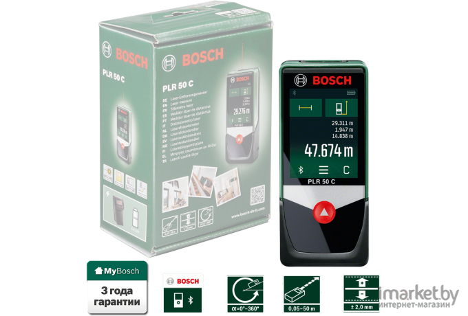 Дальномер лазерный Bosch PLR 50 C (0.603.672.220)