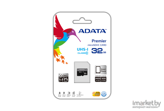 Карта памяти A-Data Premier microSDHC UHS-I U1 (10 Class) 32 Gb (AUSDH32GUICL10-RA1)