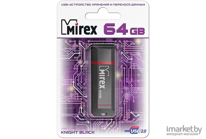 USB Flash Mirex Knight Black 64GB [13600-FMUKNT64]