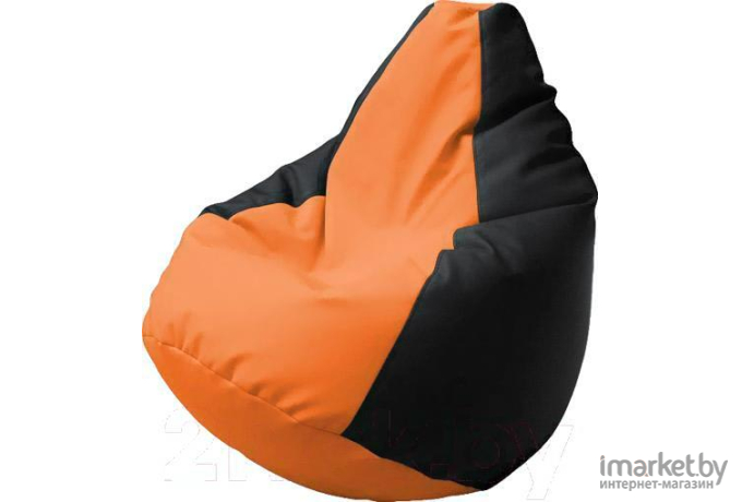 Кресло-мешок Flagman Груша Макси черный/оранжевый [Г2.3-2016]