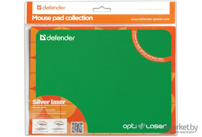 Коврик для мыши Defender Silver Laser (50410) ассорти