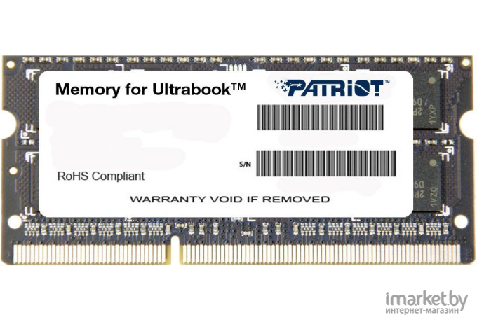 Оперативная память Patriot Memory for Ultrabook 4GB DDR3 SO-DIMM PC3-12800 (PSD34G1600L2S)