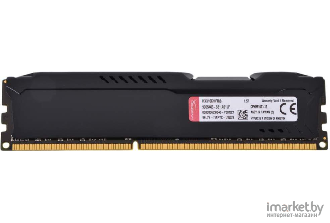 Оперативная память Kingston HyperX Fury Black 8GB DDR3 PC3-12800 (HX316C10FB/8)