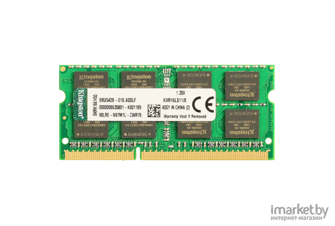 Оперативная память Kingston ValueRAM 8GB DDR3 SO-DIMM PC3-12800 [KVR16LS11/8]