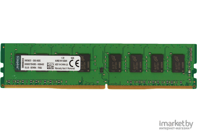 Оперативная память Kingston ValueRam 8GB DDR4 PC4-17000 [KVR21N15S8/8]