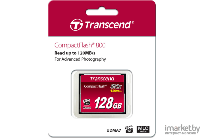 Карта памяти Transcend 800x CompactFlash Premium 128GB (TS128GCF800)