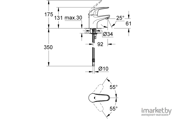 Смеситель Grohe Euroeco 32734