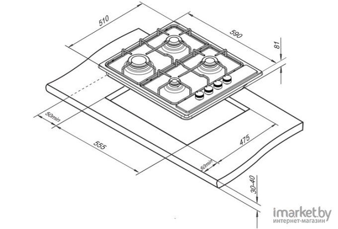 Варочная панель Darina T1 BGM 341 11 X