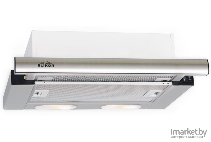 Кухонная вытяжка Elikor Интегра 50П-400-В2Л (белый/нержавеющая сталь)