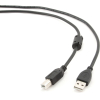 Кабель Cablexpert CCF-USB2-AMBM-6 USB 2.0 Pro AM/BM, 1.8м, экран, феррит.кольцо, черный, пакет