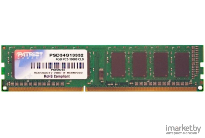 Оперативная память Patriot 4GB DDR3 PC3-10600 (PSD34G13332)