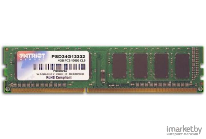 Оперативная память Patriot 4GB DDR3 PC3-10600 (PSD34G13332)