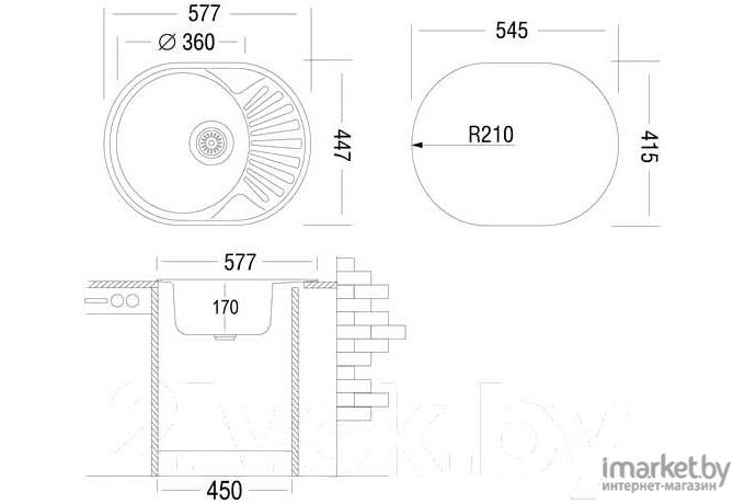 Кухонная мойка Ukinox FAD577.447-GT6K 1R