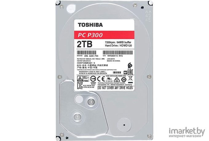 Жесткий диск Toshiba P300 2TB [HDWD120UZSVA]