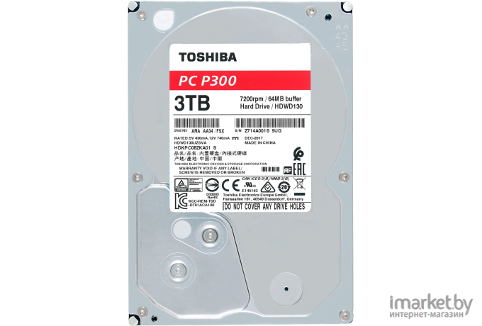 Жесткий диск Toshiba P300 3TB [HDWD130UZSVA]