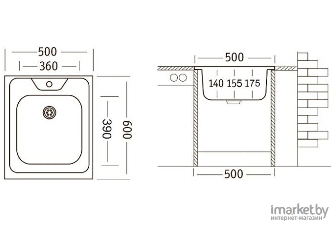 Кухонная мойка Ukinox STD 500.600-4C 0C
