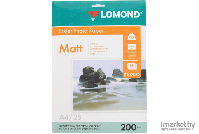 Фотобумага Lomond Матовая двухстороняя А4 200 г/кв.м. 25 листов (0102052)