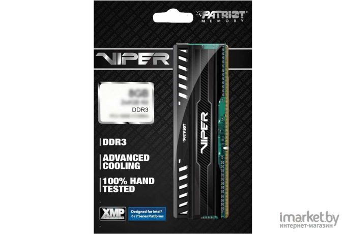 Оперативная память Patriot Viper 3 Black Mamba 2x4GB KIT DDR3 PC3-12800 (PV38G160C9K)