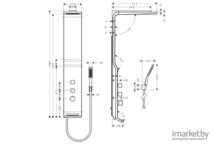 Душевая панель Hansgrohe Raindance Lift (27008400)