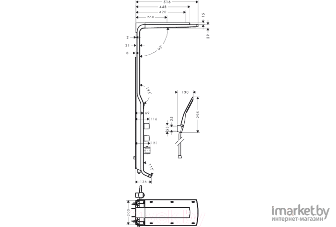 Душевая панель Hansgrohe Raindance Lift (27008400)