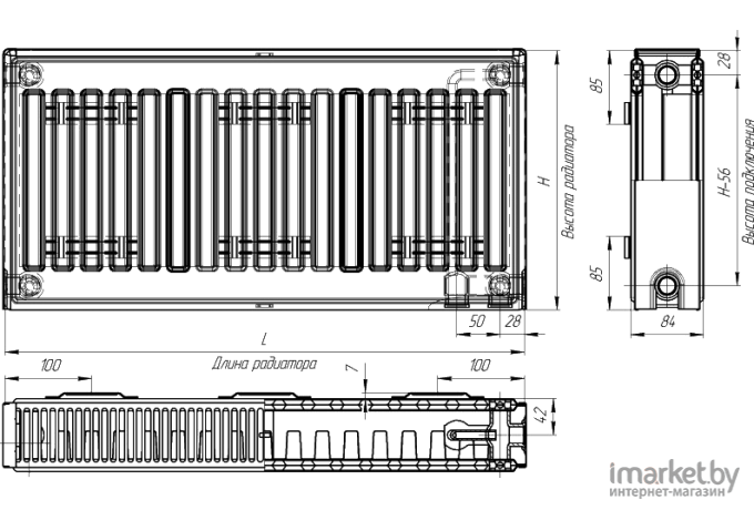 Радиатор Лидея ЛК 21-508 тип 21 500x800