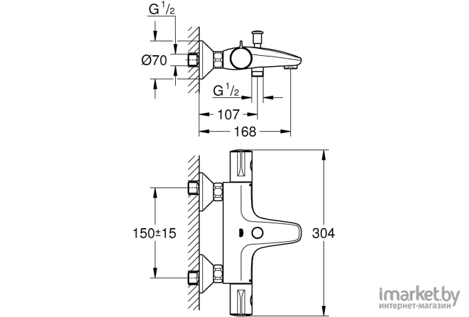 Смеситель Grohe Grohtherm 800 34567000