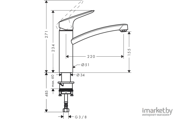 Смеситель Hansgrohe Logis 160 71832000