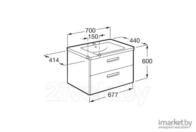 Roca The Gap Тумба фиолетовая 70 (ZRU9302741)