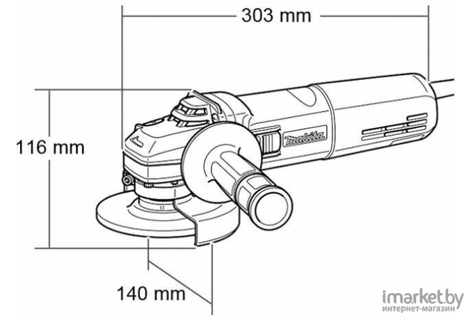 Профессиональная угловая шлифмашина Makita GA5040C