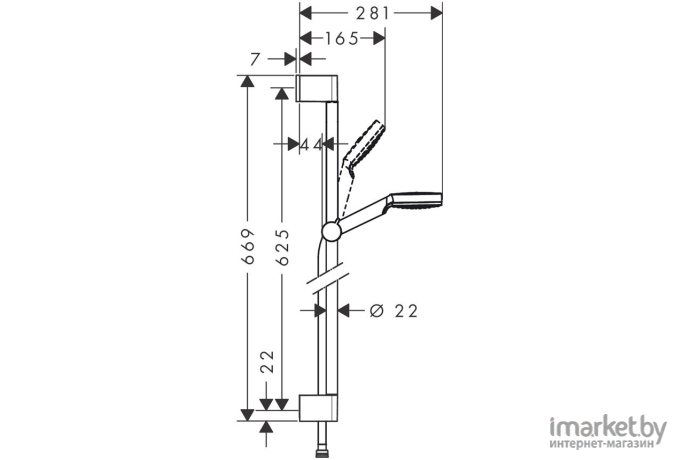 Душевой гарнитур Hansgrohe Crometta 1jet [26533400]