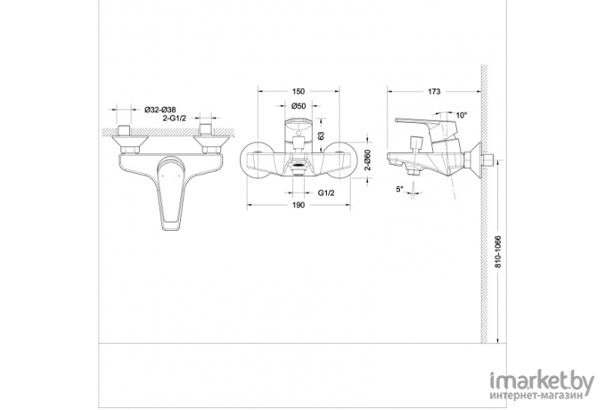 Смеситель Bravat Line F65299C-1