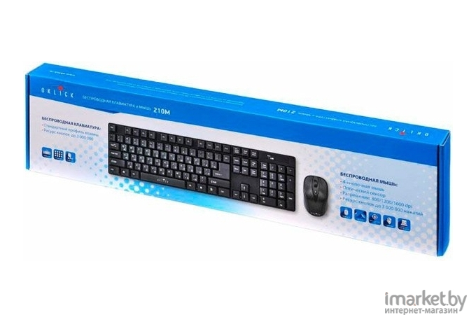 Мышь + клавиатура Oklick 210M Wireless Keyboard & Optical Mouse