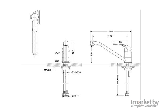 Смеситель Bravat Fit F7135188CP-1