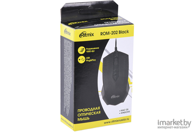 Мышь Ritmix ROM-202 (черный)