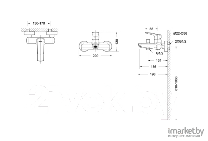 Смеситель Bravat Real F6121179CP-01