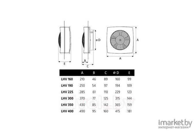 Вентилятор вытяжной CATA LHV 225