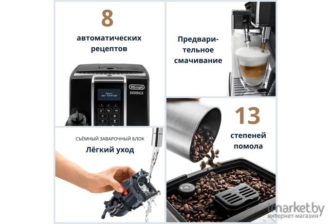 Кофемашина DeLonghi ECAM 350.55.B Dinamica Black (132215414/132215297)