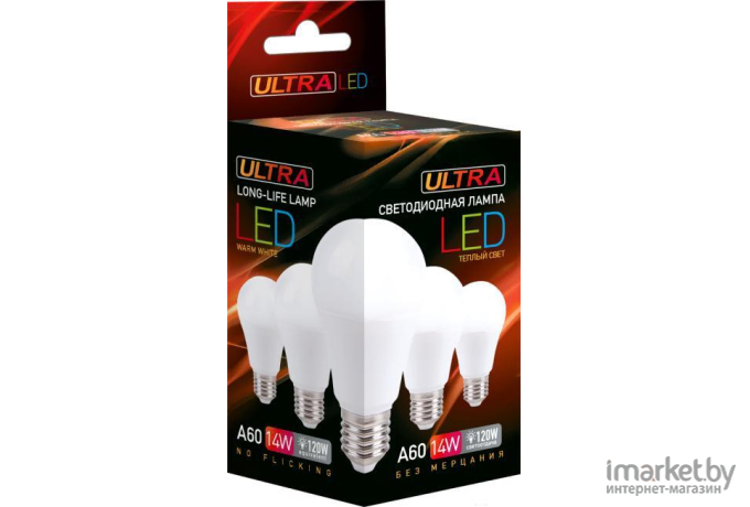 Светодиодная лампа Ultra LED A60 E27 10 Вт 3000 К [LEDA6010WE273000K]