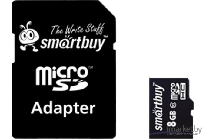 Карта памяти Smart Buy microSDHC (Class 10) 8 Гб + SD адаптер (SB8GBSDCL10-01)