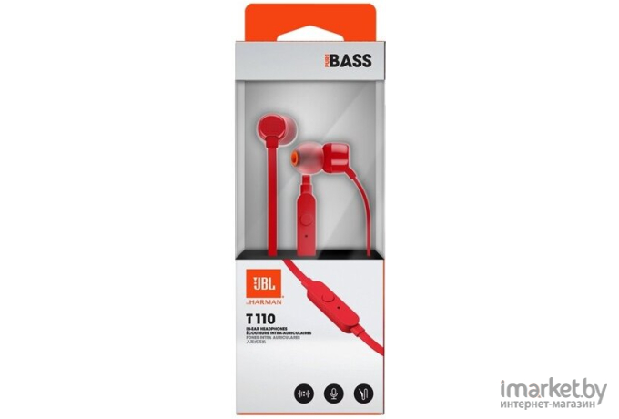 Наушники с микрофоном JBL T110 [JBLT110BLK]