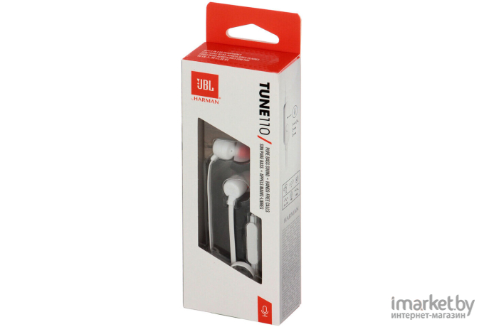 Наушники с микрофоном JBL T110 [JBLT110WHT]